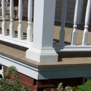 detail of porch column and railing