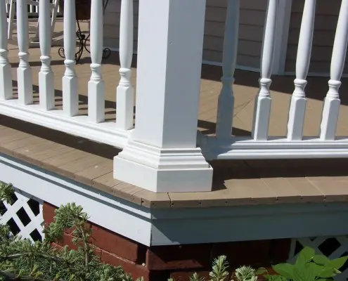 detail of porch column and railing