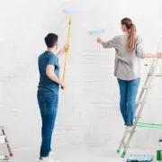 Couple doing home improvement project