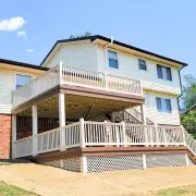 Exterior two-level deck renovation in Harrisonburg, VA.