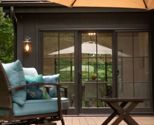 deck with patio chairs