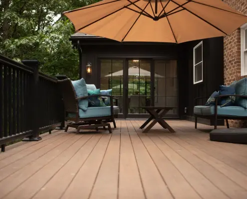 Deck with patio chairs