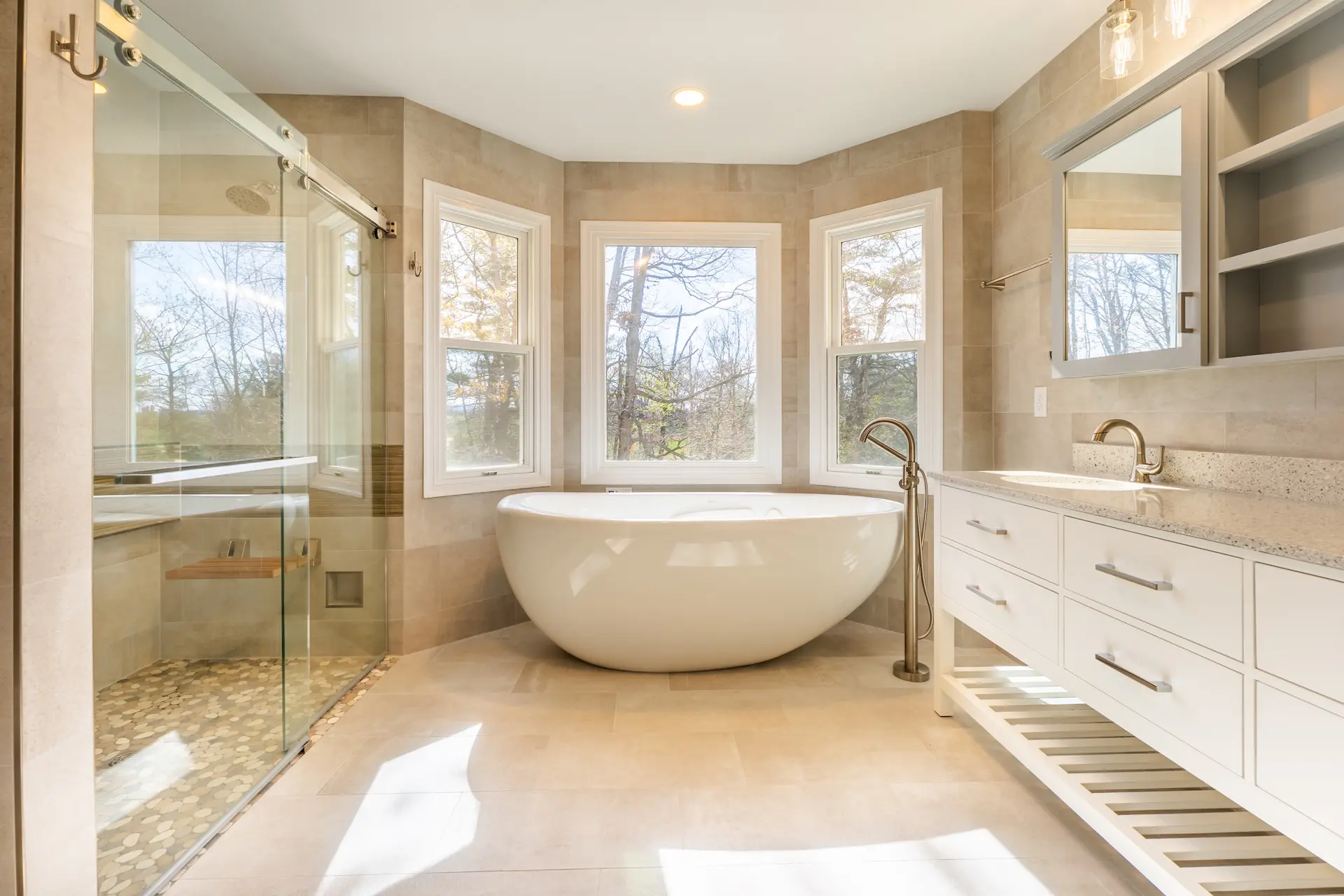 Primary bathroom remodel in Harrisonburg, VA.