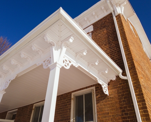 from below, white Gingerbread Corner Trim