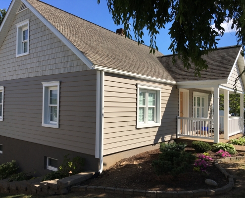 side view of front porch