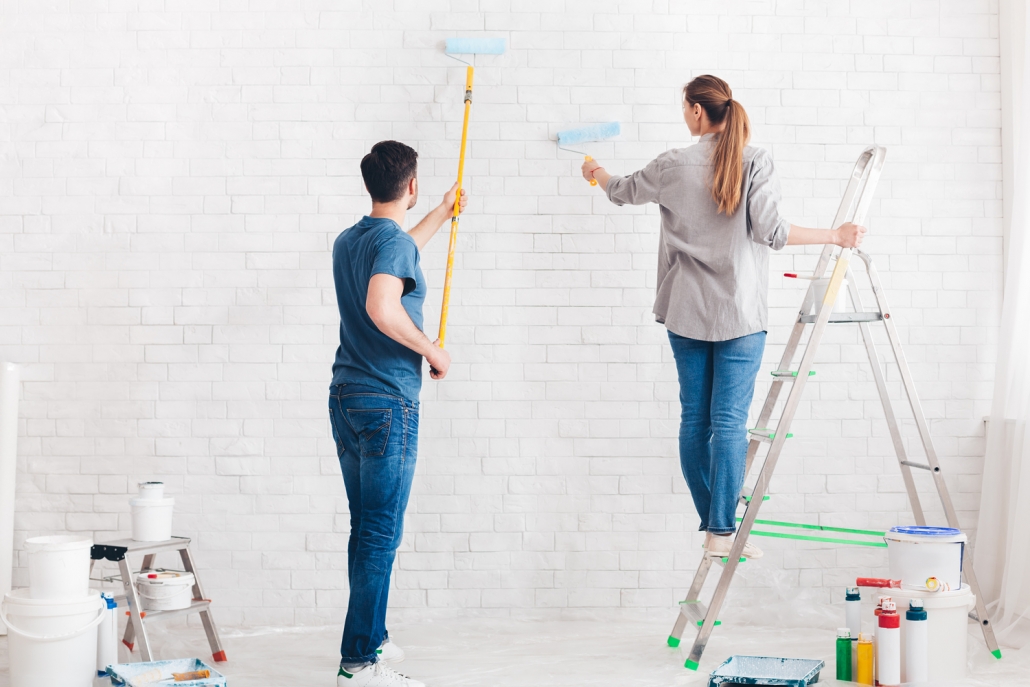 Couple doing home improvement project