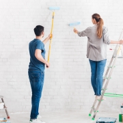 Couple doing home improvement project