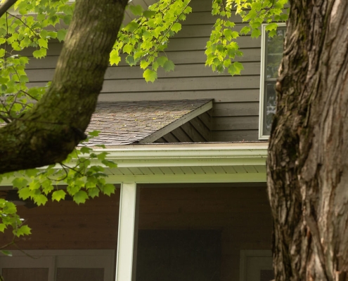 roofing above screen porch