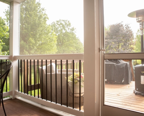 screen porch adjoining deck