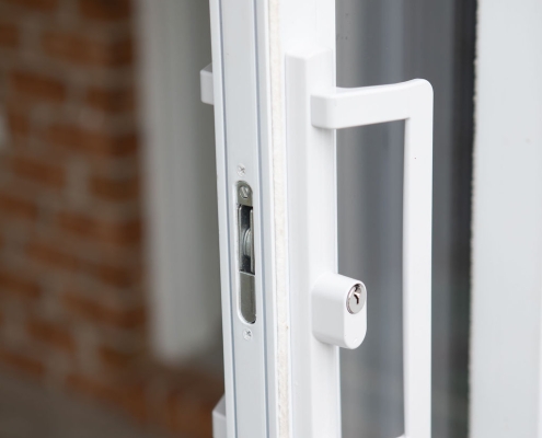 Detailed shot of the sunroom exterior door.