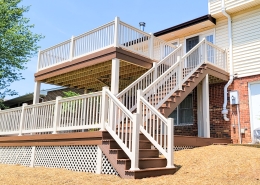 Exterior two-level deck renovation in Harrisonburg, VA.