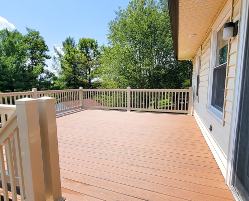 Exterior two-level deck renovation in Harrisonburg, VA.