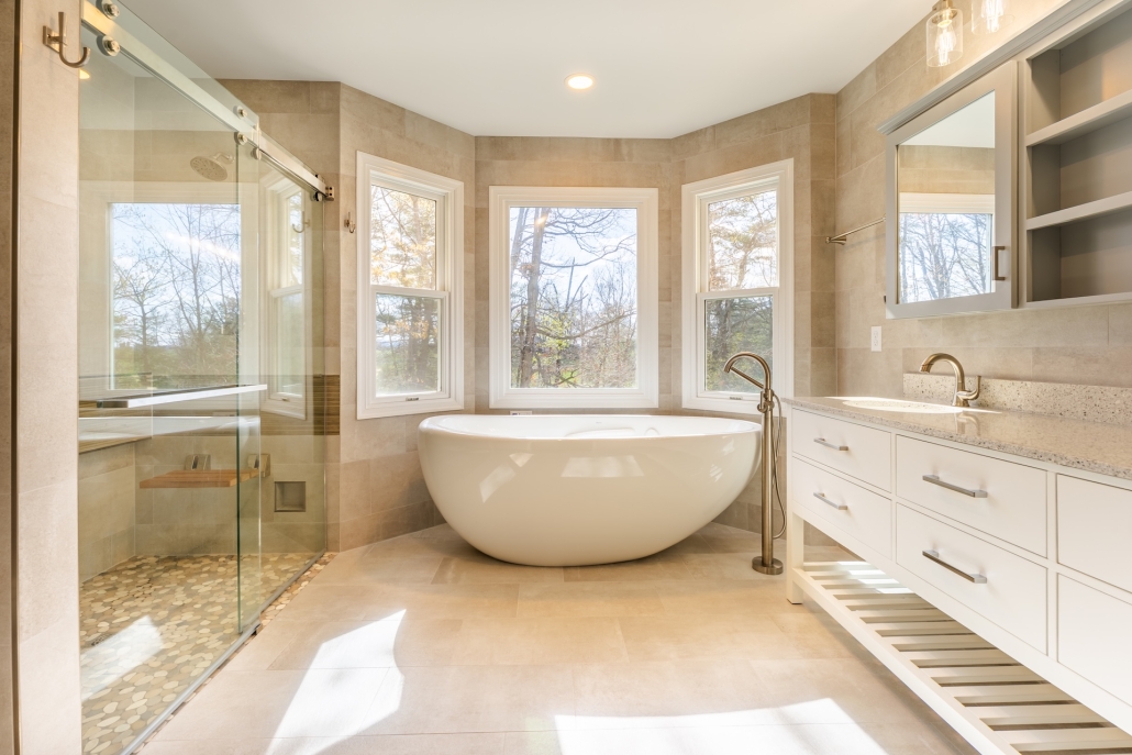 Primary bathroom remodel in Harrisonburg, VA.