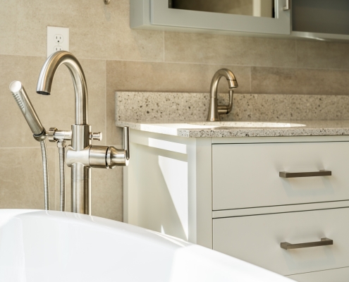 Fixture details in a Harrisonburg bathroom renovation.