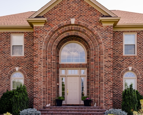 An exterior photo of a Bridgewater home with replacement windows