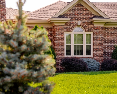 An exterior photo of a Bridgewater home with replacement windows