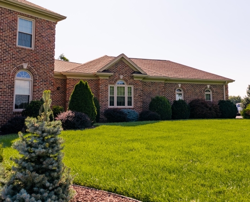 An exterior photo of a Bridgewater home with replacement windows